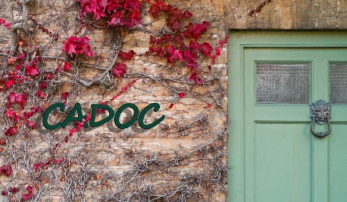 Dies ist ein Bild mit einem Namenschild für ein Haus in Aluminium moosgrün | CADOC | 1,10 Meter