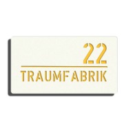 Gelb glänzende Schrift