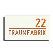 Orange glänzende Schrift
