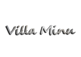 Dies ist ein Bild von dem Schriftzug Villa Minu für die Wand aus Metall